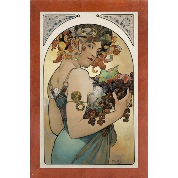Mucha Fruit Panel-VINAPP113774 Print 24"x15.25" by Vintage Apple Collection
