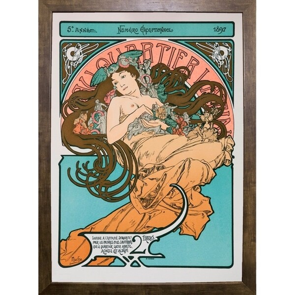 Mucha Quartier Latin-VINAPP140976 Framed Print 30"x21.5" by Vintage Apple Collection