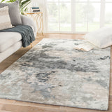 Mudra Handmade Abstract Gray/ Dark Blue Area Rug