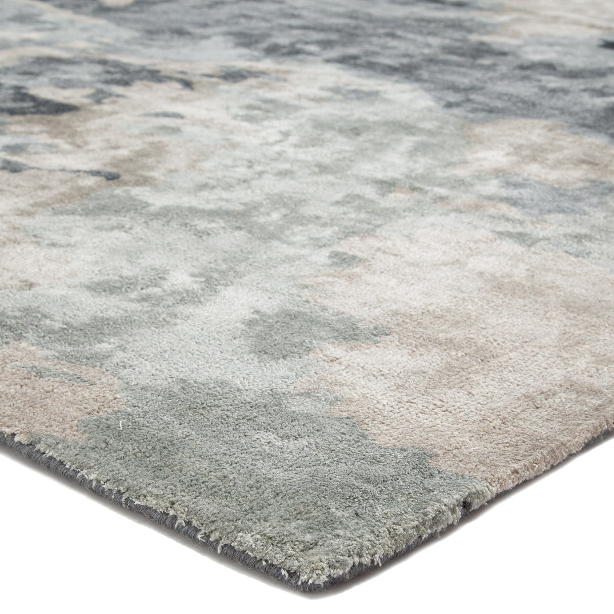 Mudra Handmade Abstract Gray/ Dark Blue Area Rug