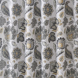 Mughal Indian Flowers Black and Yellow Shower Curtain Set