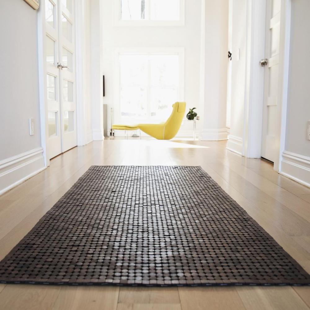 Entryways Muir Dark Brown Natural Exotic Wood Rug (3' x 5'11) - 3' x 5'11