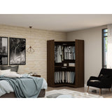 Mulberry Modern Open Corner Closet with 2 Hanging Rods