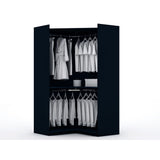 Mulberry Modern Open Corner Closet with 2 Hanging Rods