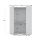 Mulberry Modern Open Corner Closet with 2 Hanging Rods
