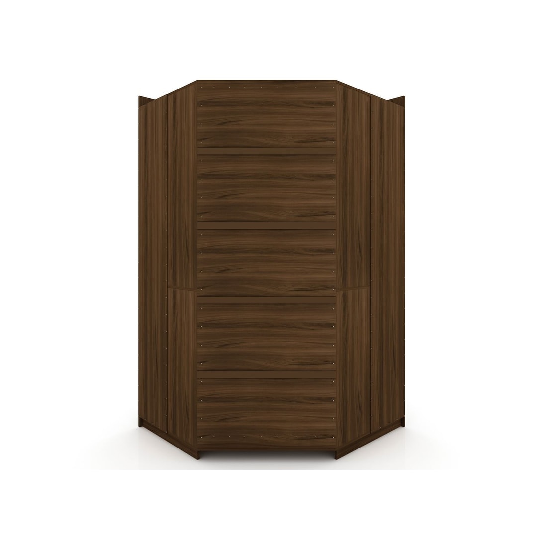 Mulberry Modern Open Corner Closet with 2 Hanging Rods