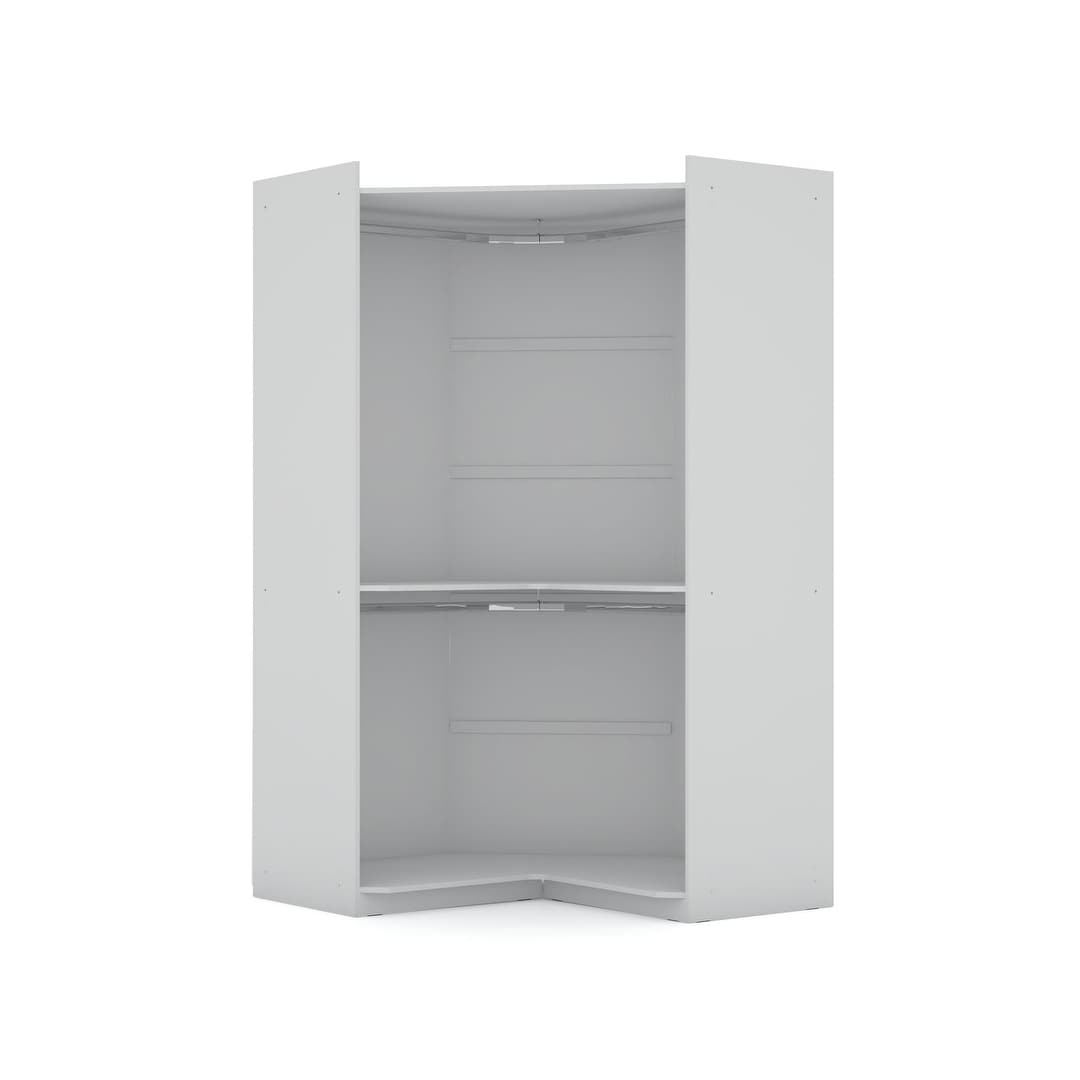 Mulberry Modern Open Corner Closet with 2 Hanging Rods