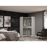 Mulberry Modern Open Corner Closet with 2 Hanging Rods