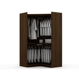 Mulberry Modern Open Corner Closet with 2 Hanging Rods