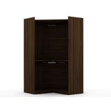 Mulberry Modern Open Corner Closet with 2 Hanging Rods