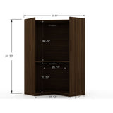 Mulberry Modern Open Corner Closet with 2 Hanging Rods