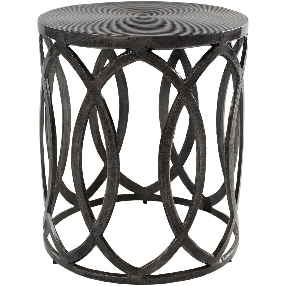 Artistic Weavers Mullac Glam Metal Drum 16-inch Tall Accent Table - 18"H x 16"W x 16"D