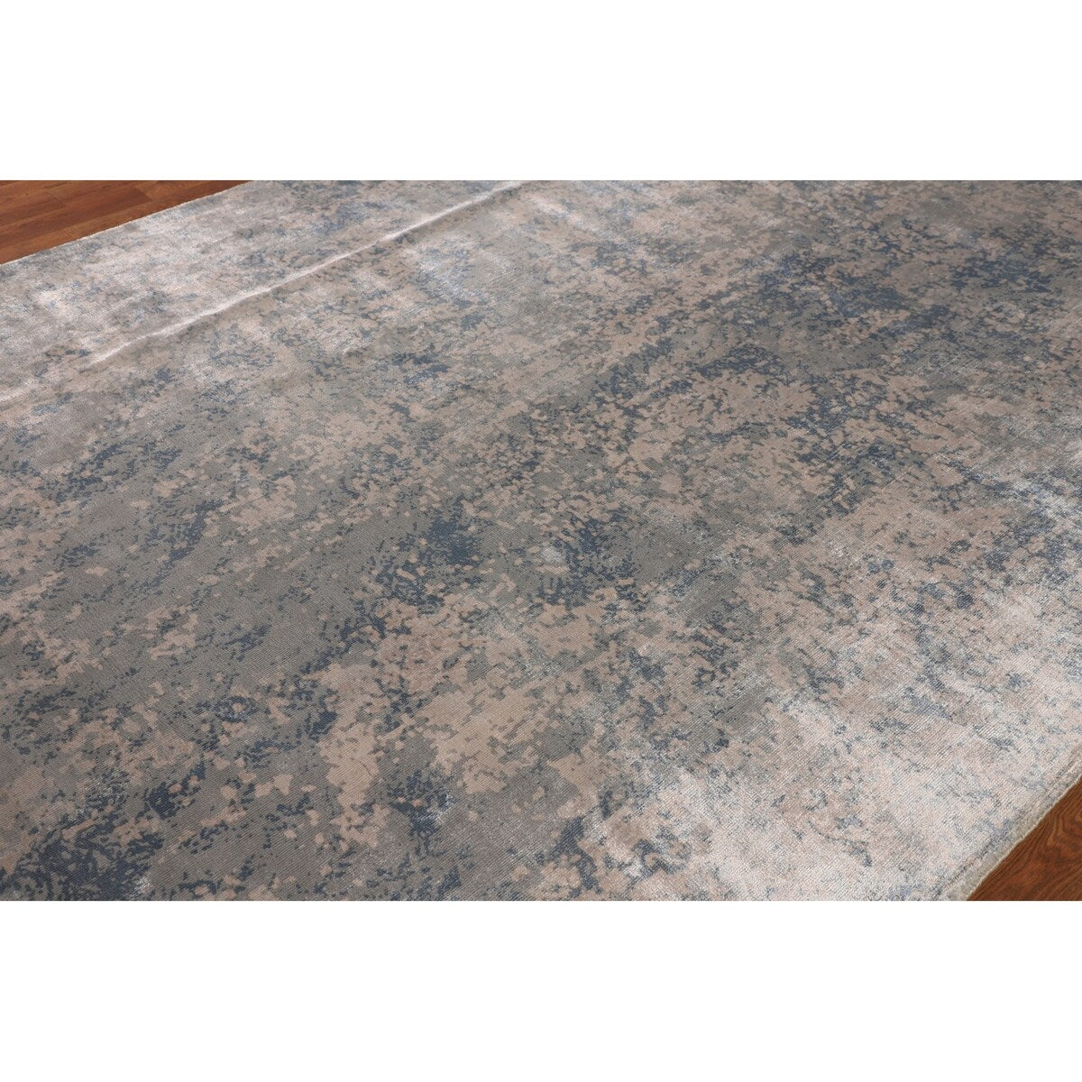 Multi-Color Abstract Area Rug Hand-Knotted Bedroom Wool Carpet - 6'8" X 9'11"