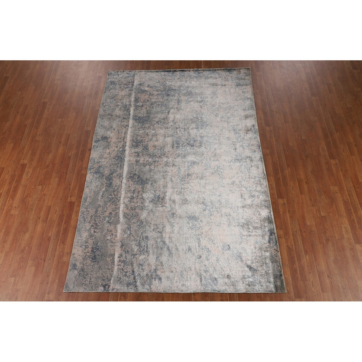Multi-Color Abstract Area Rug Hand-Knotted Bedroom Wool Carpet - 6'8" X 9'11"