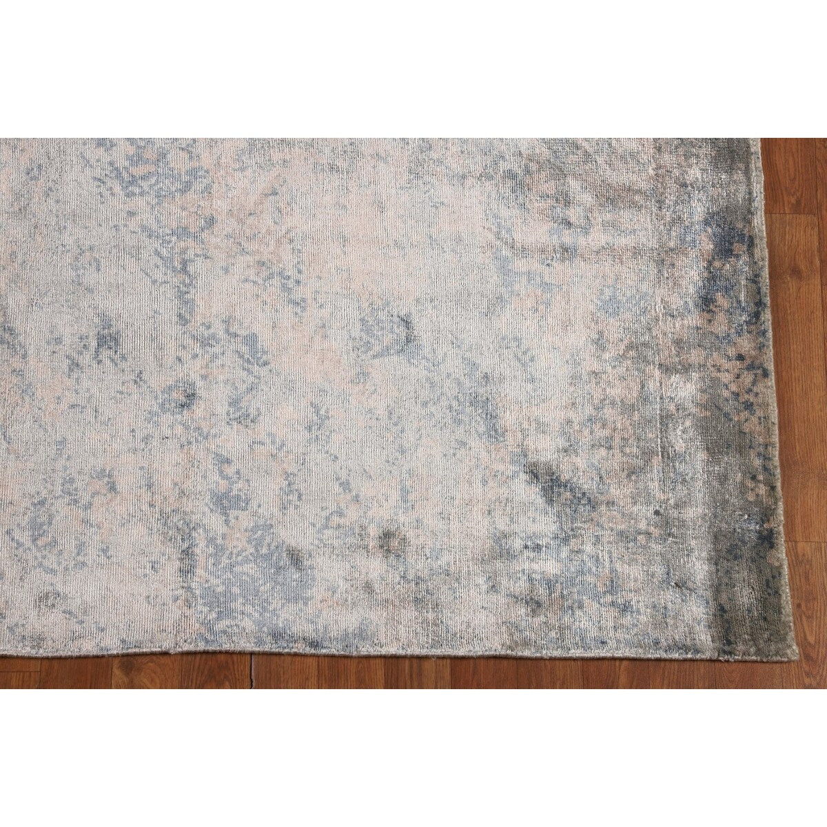 Multi-Color Abstract Area Rug Hand-Knotted Bedroom Wool Carpet - 6'8" X 9'11"