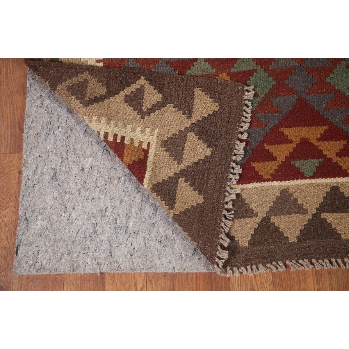 Multi-Color Kilim Oriental Area Rug Hand-woven Wool Carpet - 5'1" x 6'5"
