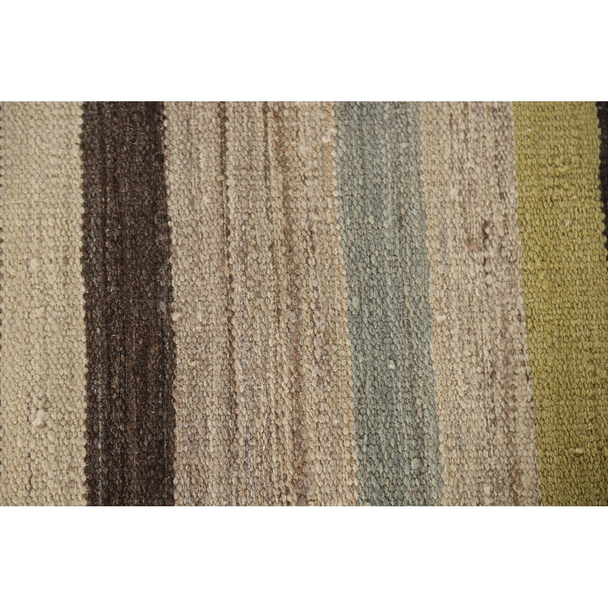 Multi-Color Striped Kilim Oriental Area Rug Flatweave Wool Carpet - 3'1"x 5'3"