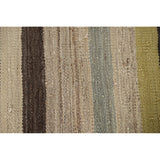 Multi-Color Striped Kilim Oriental Area Rug Flatweave Wool Carpet - 3'1"x 5'3"
