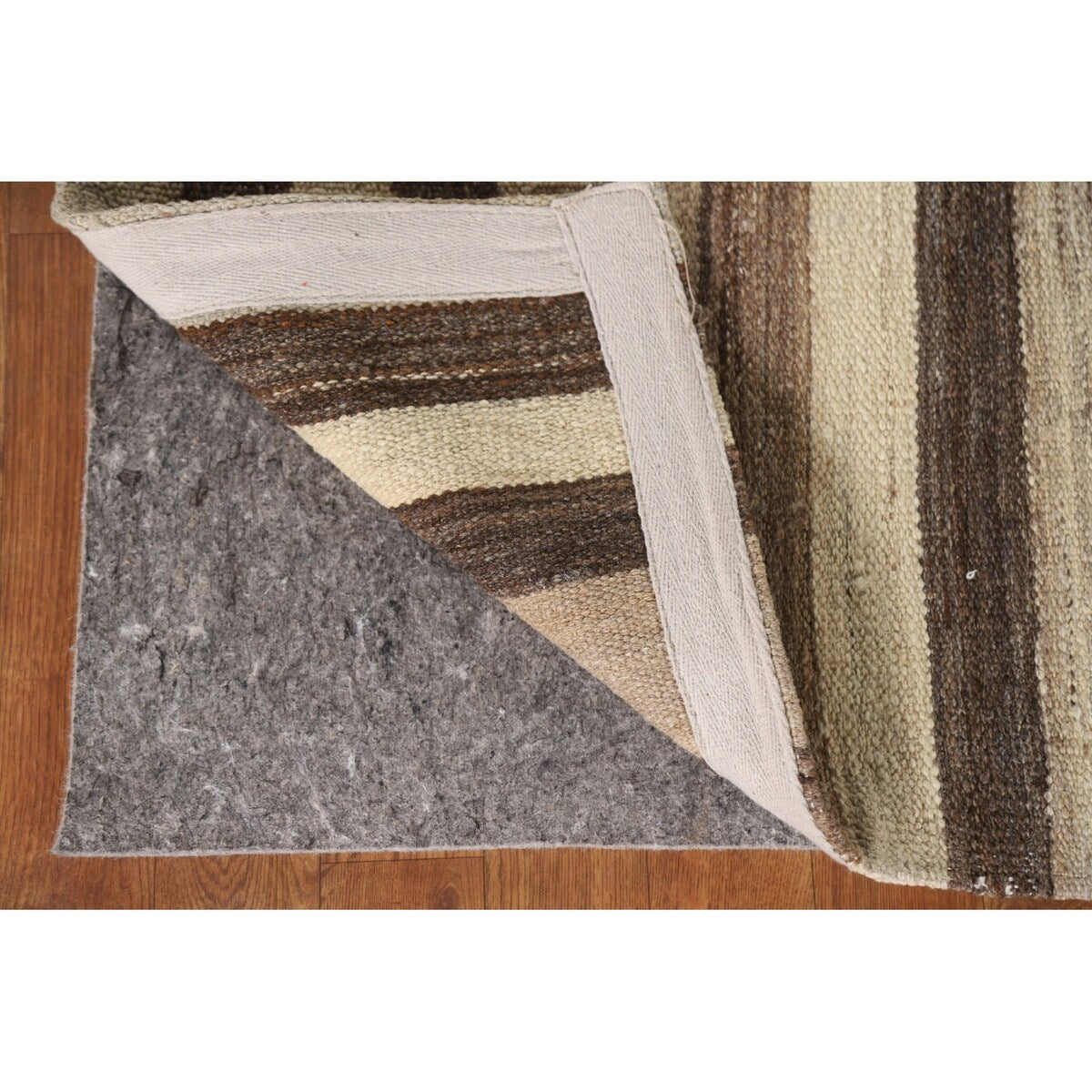 Multi-Color Striped Kilim Oriental Area Rug Flatweave Wool Carpet - 3'1"x 5'3"