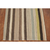 Multi-Color Striped Kilim Oriental Area Rug Flatweave Wool Carpet - 3'1"x 5'3"