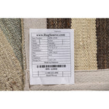 Multi-Color Striped Kilim Oriental Area Rug Flatweave Wool Carpet - 3'1"x 5'3"