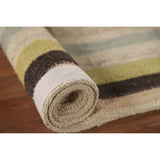 Multi-Color Striped Kilim Oriental Area Rug Flatweave Wool Carpet - 3'1"x 5'3"