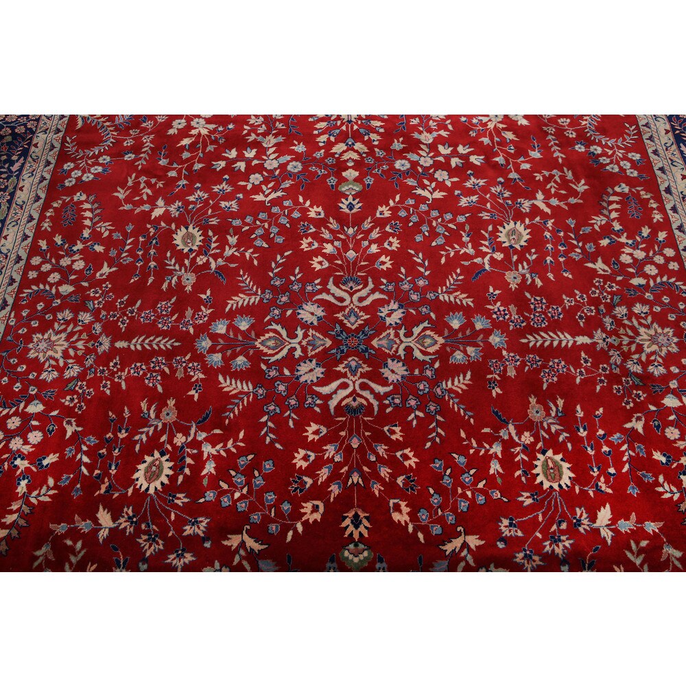 Hand-knotted Indian Tabriz Multicolor Wool Area Rug (9' x 12') - 9' x 12'