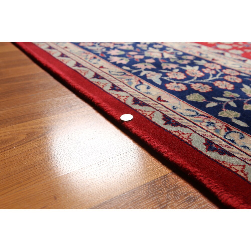 Hand-knotted Indian Tabriz Multicolor Wool Area Rug (9' x 12') - 9' x 12'