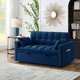 Multi-Function Tufted Pull-out Sofa Bed with Adjustable Backrest and Pillows, Convertible Loveseat Sofa Couch