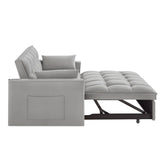 Multi-Function Tufted Pull-out Sofa Bed with Adjustable Backrest and Pillows, Convertible Loveseat Sofa Couch