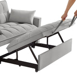 Multi-Function Tufted Pull-out Sofa Bed with Adjustable Backrest and Pillows, Convertible Loveseat Sofa Couch