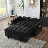 Multi-Function Tufted Pull-out Sofa Bed with Adjustable Backrest and Pillows, Convertible Loveseat Sofa Couch