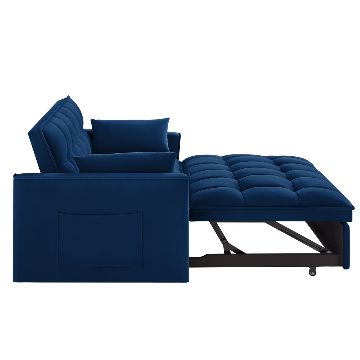 Multi-Function Tufted Pull-out Sofa Bed with Adjustable Backrest and Pillows, Convertible Loveseat Sofa Couch