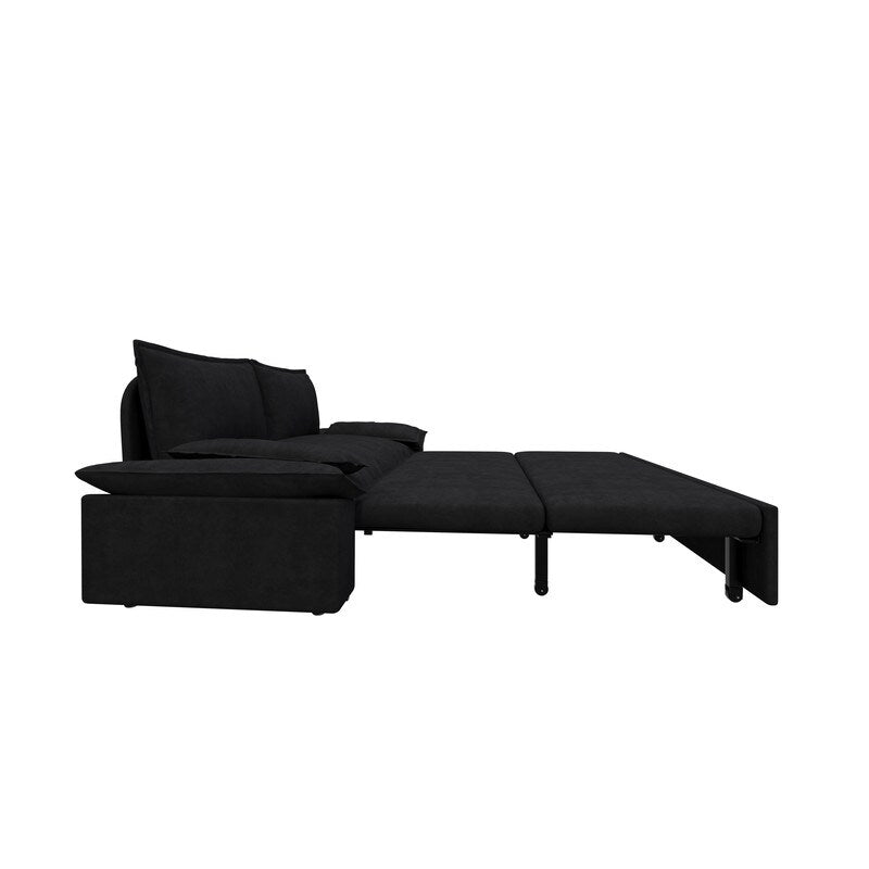Multi-Functional 70" Queen Pull Out Sofa Bed, Convertible Sleeper Sofa with 2 Pillows