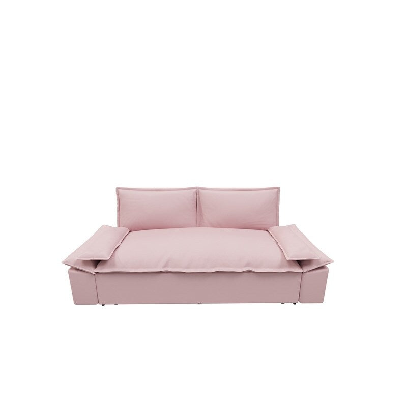 Multi-Functional 70" Queen Pull Out Sofa Bed, Convertible Sleeper Sofa with 2 Pillows