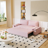 Multi-Functional 70" Queen Pull Out Sofa Bed, Convertible Sleeper Sofa with 2 Pillows