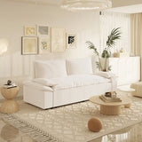 Multi-Functional 70" Queen Pull Out Sofa Bed, Convertible Sleeper Sofa with 2 Pillows