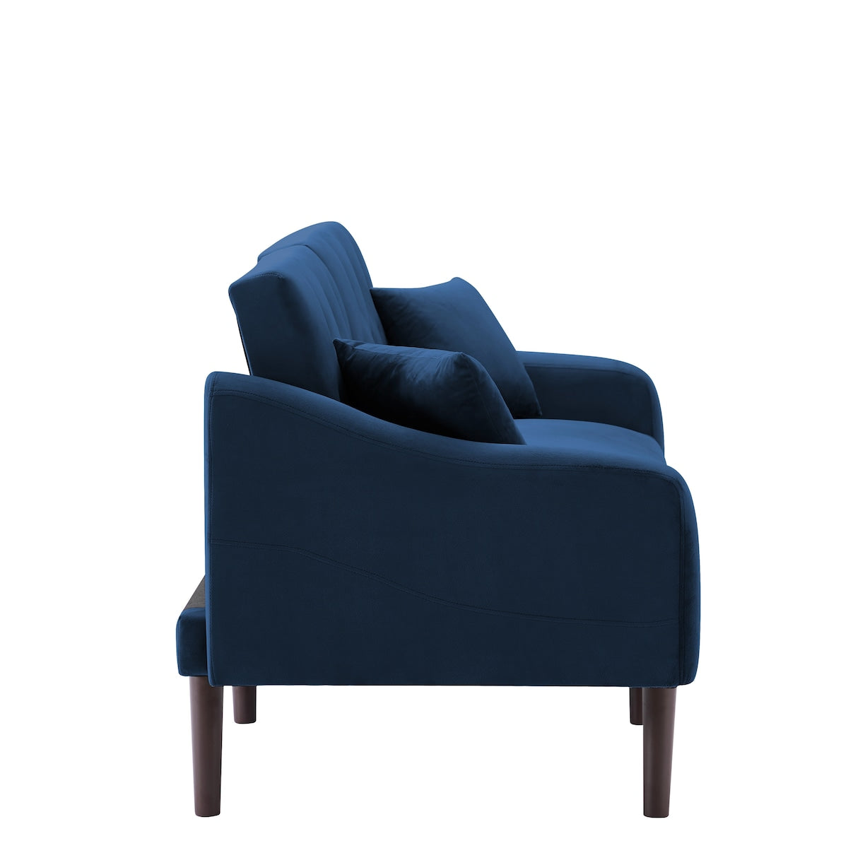 Multi-Functional Design Loveseat Sofa Velvet Upholstered Convertible Futon Sofa Sleeper Backrest Adjusting with 2 Pillows