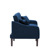 Multi-Functional Design Loveseat Sofa Velvet Upholstered Convertible Futon Sofa Sleeper Backrest Adjusting with 2 Pillows