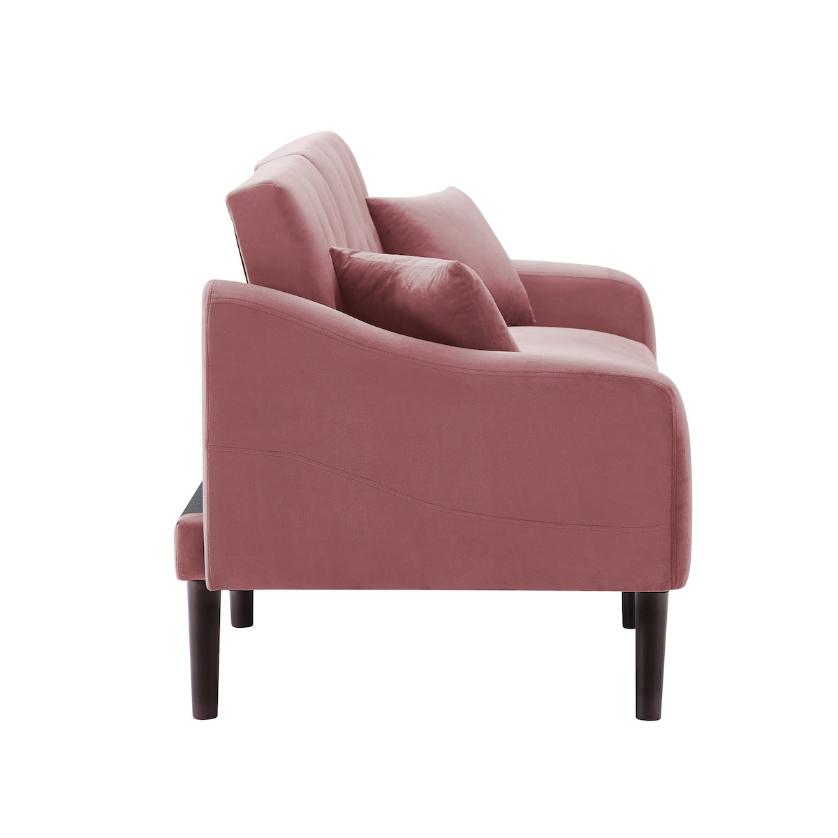Multi-Functional Design Loveseat Sofa Velvet Upholstered Convertible Futon Sofa Sleeper Backrest Adjusting with 2 Pillows