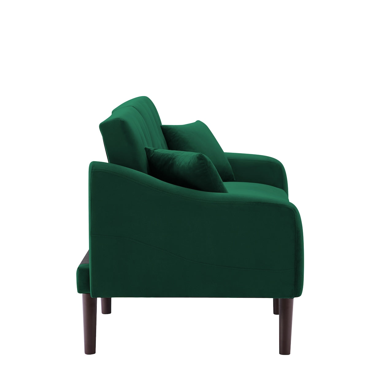 Multi-Functional Design Loveseat Sofa Velvet Upholstered Convertible Futon Sofa Sleeper Backrest Adjusting with 2 Pillows