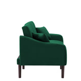 Multi-Functional Design Loveseat Sofa Velvet Upholstered Convertible Futon Sofa Sleeper Backrest Adjusting with 2 Pillows