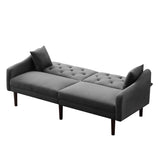 Multi-Functional Design Loveseat Sofa Velvet Upholstered Convertible Futon Sofa Sleeper Backrest Adjusting with 2 Pillows