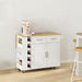 Multi-Functional Kitchen Island Cart with Cabinet and Drawers,Spice Rack, Towel Holder, Wine Rack