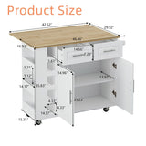Multi-Functional Kitchen Island Cart with Cabinet and Drawers,Spice Rack, Towel Holder, Wine Rack
