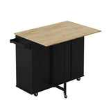 Multi-Functional Kitchen Island Cart with Cabinet and Drawers,Spice Rack, Towel Holder, Wine Rack