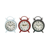 Iron Vintage Clock No Theme (Set of 3) - 6 x 3 x 8Round