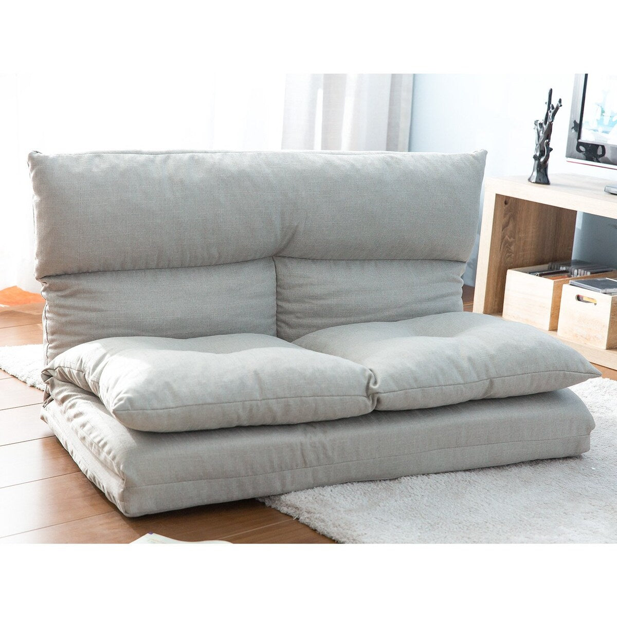 Multi-functional Fabric Folding Chaise Lounge Floor Sofa, 5 Levels For