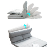 Multi-functional Fabric Folding Chaise Lounge Floor Sofa, 5 Levels For Adjustment Both on the Head Place and Waist(Gray)