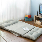 Multi-functional Fabric Folding Chaise Lounge Floor Sofa, 5 Levels For Adjustment Both on the Head Place and Waist(Gray)
